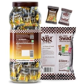 Swad Imli Candy Jar 200 Toffee (Khata Mitha Tamarind Masala) & Swad Original 50 Toffee Pack, 2 units