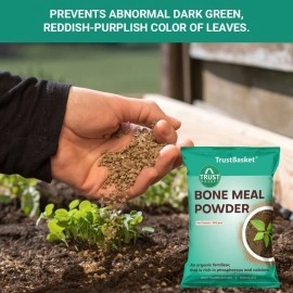 TrustBasket Organic Bone Meal for Plants Home Gardening | Steamed Bone Meal | Rich in Phosphorus and Calcium | Natural Plant Fertilizer| - 450 Grams (Set of 4)