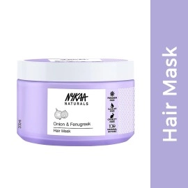 Nykaa Naturals Hair Mask-Anti-Hairfall, Strengthens Hair, Prevents Hair Loss and Thinning, Deep Nourishing-100% Natural Actives, for All Hair Types, Men and Women 200ml (Onion & Fenugreek)