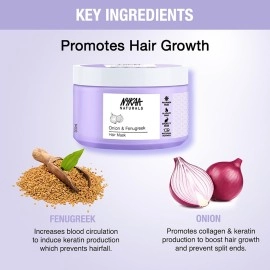 Nykaa Naturals Hair Mask-Anti-Hairfall, Strengthens Hair, Prevents Hair Loss and Thinning, Deep Nourishing-100% Natural Actives, for All Hair Types, Men and Women 200ml (Onion & Fenugreek)