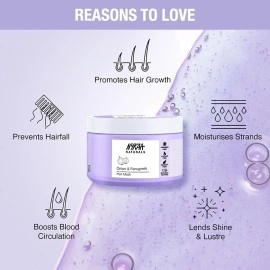 Nykaa Naturals Hair Mask-Anti-Hairfall, Strengthens Hair, Prevents Hair Loss and Thinning, Deep Nourishing-100% Natural Actives, for All Hair Types, Men and Women 200ml (Onion & Fenugreek)