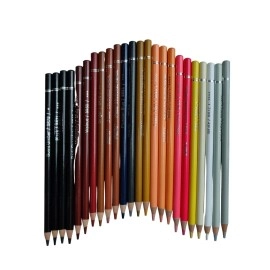 BRUSTRO Artists\' Coloured Pencils Skin Tone Set of 24 in Elegant Tin Box - Premium Soft Core Colored Pencils for Portraits, Sketching,Drawing - Perfect for Professional Artists, Students & Hobbyists