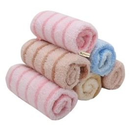 Khillayox Microfiber Small Size Face Towel/Handkerchief/Rumal - 400 GSM/Extra Soft and Super Absorbent Face Towels for Women\'s, Kids and Newborn Babies - Set of 6 (25x25 cm) - Multicolor 1