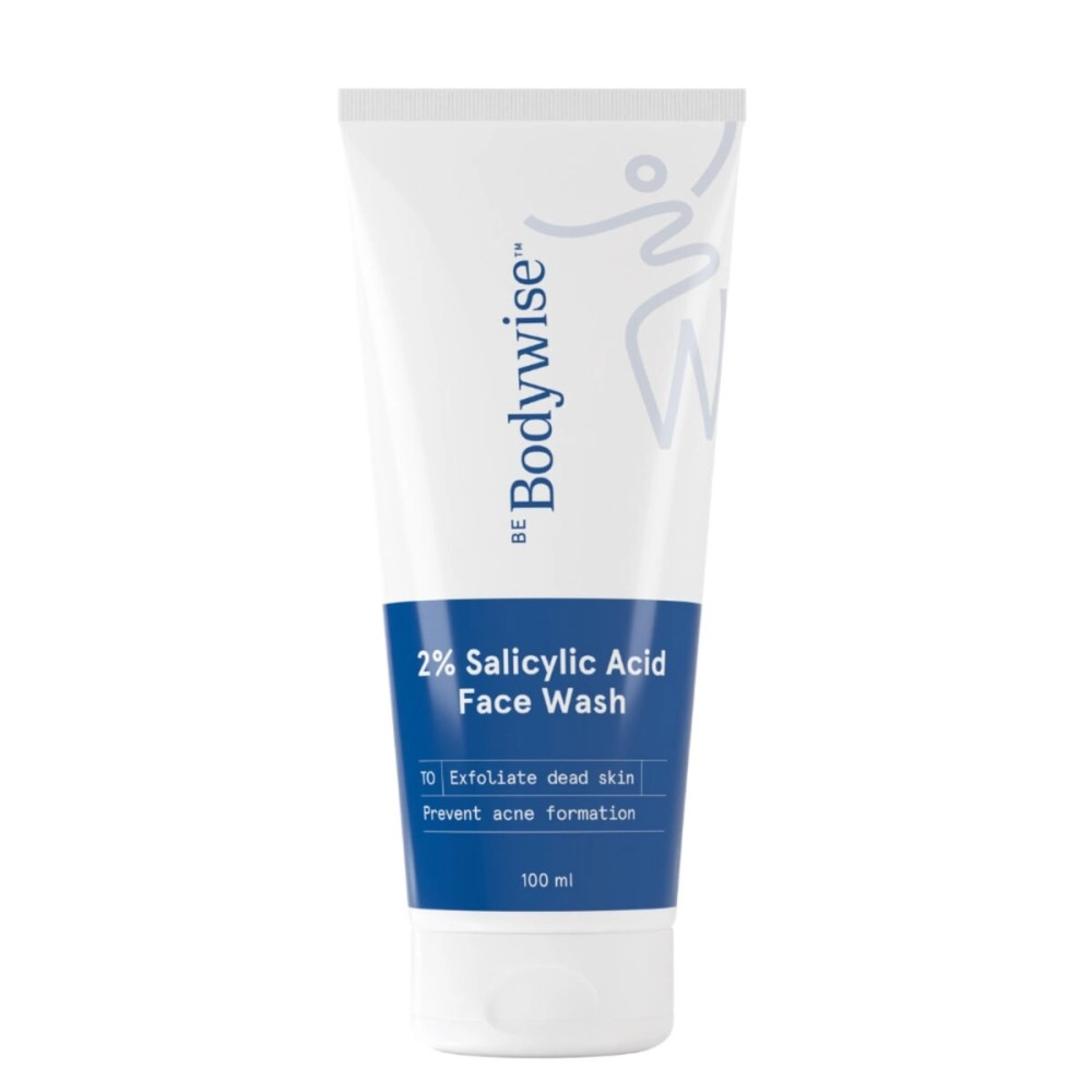 Be Bodywise 2% Salicylic Acid Face Wash for Acne Prone skin | For Oily & Sensitive skin | Deep Cleanses your Skin & Prevents Acne | Developed by Dermatologists | 100ml