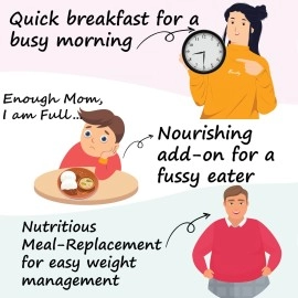 TummyFriendly Foods USDA Organic Health Mix Powder For Adults Organic | Multigrain Mix Powder For Adults and Kids | Health Mix Powder For Women and Kids with Sprouted Ragi Powder, Green Moong, Oats,