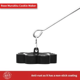 FLORA AND CO Stainless Steel Non Stick Rose Murukku Cookie Maker - Black