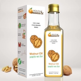 Health and Orange H&O Walnut Oil - 100% Pure Cold Pressed Edible Akhrot Ka Tel - 200ml Glass Bottle