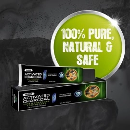 Jagat Devsutra Dr. Trusted Ayurvedic HERBAL Activated Charcoal Toothpaste & Fresh Mint Toothpaste for Teeth Whitening - 100% Natural Formula, No Fluoride & Artificial Colors (2 Pack Each), (125g x 4)