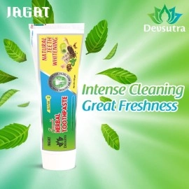 Jagat Devsutra Dr. Trusted Ayurvedic HERBAL Activated Charcoal Toothpaste & Fresh Mint Toothpaste for Teeth Whitening - 100% Natural Formula, No Fluoride & Artificial Colors (2 Pack Each), (125g x 4)