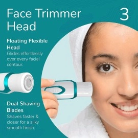 Caresmith Bloom Face & Body Hair Trimmer for Women | 3 Heads- Face Trimmer, Eyebrow Trimmer, Body Trimmer & Shaver | Rechargeable | Hair Removal Machine for Women