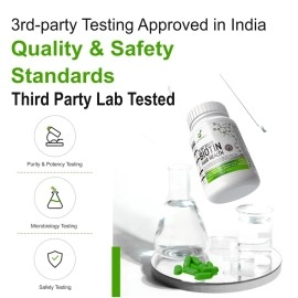 GOA NUTRITIONS Plant Based Biotin For Hair Growth With HLA, Vitamin B12, C Keratin, Sesbania, Green Tea, Bamboo Shoot Supplements Restricts Dandruff & Hair Fall For Women Men- 60 Gluten Free Tablets