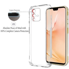 TheGiftKart Best Camera Protection Back Cover Case For Vivo V23 5G|Ultra Clear Soft Case|Inbuilt Dust Plugs & Anti-Slip Grip|Slim & Protective Back Case Cover For Vivo V23 5G (Silicone|Transparent)