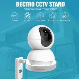Bectro Strong Adhesive Camera Wall Mount for Security Camera, No Hole Needed, Perfect View Angle for CCTV Cameras MI 360, Qubo, Tp Link Tapo, Realme, Hikvision Ezviz, Cp Plus Ezycam, Trueview