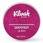 Vilvah Store Grapefruit Lip Balm | For Dry Damaged And Chapped Lips | Moisturizing Lip Balms | Enriched With Shea Butter, Unrefined Beeswax & Essential Oils | 10G (Multicolor)