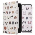 SwooK Classic Printed Magnetic Flip Cover Case for 6.8 Kindle Paperwhite 11 11th Generation 2021 / Kindle Paperwhite Signature Edition Soft Back Flip Cover Case (Puppies)