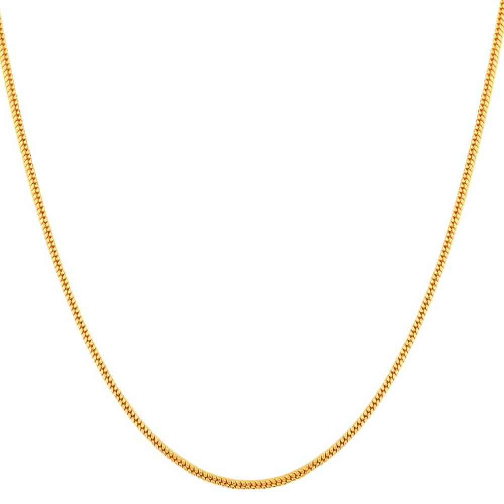 Fashion Frill Dazzling Thin Gold Plated Golden Neck Chain For Men Boys Women 28 Inches, 28, Brass, No Gemstone