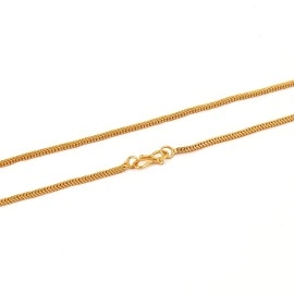 Fashion Frill Dazzling Thin Gold Plated Golden Neck Chain For Men Boys Women 28 Inches, 28, Brass, No Gemstone