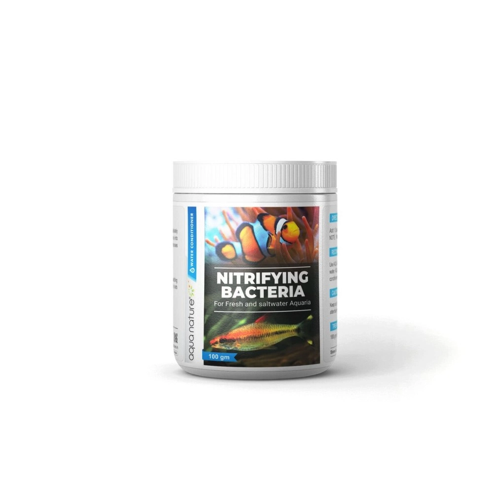 aqua nature Nitrifying Starter Beneficial Bacteria for Fresh & Salt Water Aquarium Immediately Starts Aquarium Cycle (100g)