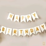 Indy Toys And Fashion ITAF Birthday Decoartion -13 Letter DIY White Gold Happy Birthday Cardboard Banner For Kids, Boy, Girl, Husband, Wife Birthday Party (WHITE)