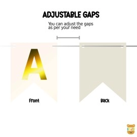 Indy Toys And Fashion ITAF Birthday Decoartion -13 Letter DIY White Gold Happy Birthday Cardboard Banner For Kids, Boy, Girl, Husband, Wife Birthday Party (WHITE)