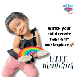 Lattooland Rainbow Rice Kit for Sensory Play with Wooden Tools | Colorful Rice Activity for Toddlers | Perfect for DIY Sensory Bins | Sensory Rice Kit