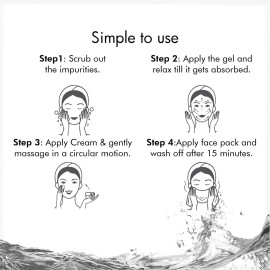 DR.RASHEL De-Tan Pack Of 4 (Scrub, Gel, Cream & Facepack) For Soothing The Skin - 1500 Ml