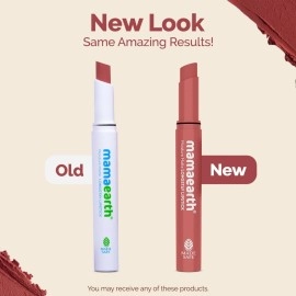 MAMAEARTH Moisture Matte Longstay Lipstick with Avocado Oil & Vitamin E for 12 Hour Long Stay-01 Carnation Nude - 2 g