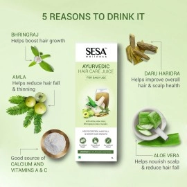 Sesa Ayurvedic Hair Care Juice - for Hair Fall control & Hair Growth - with Bhringraj, Aloe Vera, Amla & Daru Haridra, 1L