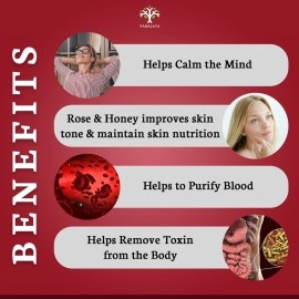 Vanalaya Organic & Natural Honey Gulkand Prepared Using Sun Cooked Damask Rose Along with Forest Honey 300gm