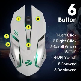 Zebronics Zeb-Transformer-M Optical USB Gaming Mouse with LED Effect(White)