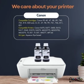 Needle Cartridge Refill Ink 4x100gms (CMYK Combo) | Compatible with Inkjet Printers | Easy Ink Refilling Solution