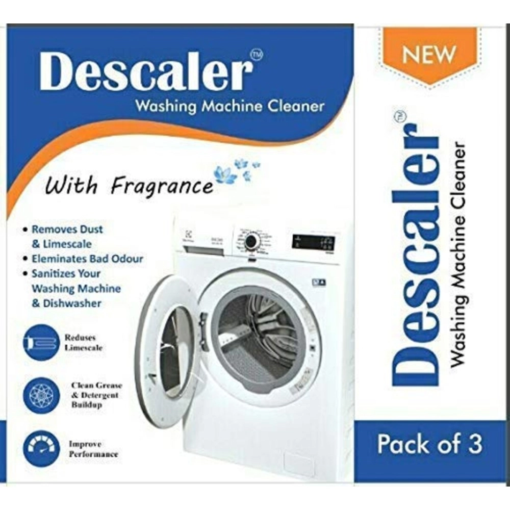 KEDY Descaler Powder for All Washing Machines (Samsung, Whirlpool, Lg, Bosch, Haier, Godrej) (Washing Machine descaling powder and Drum cleaner) Scale Remover (Powder pack of 3)