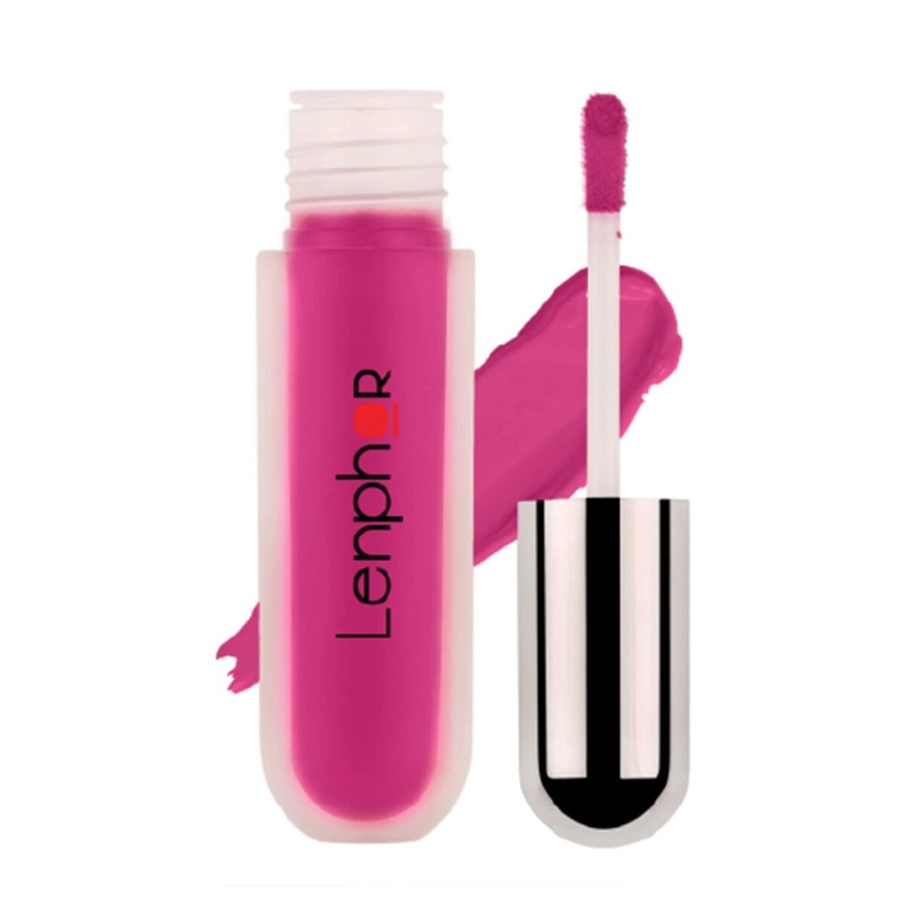 Lenphor Lasche It Liquid Lipstick For Professional Makeup Creamy Soft Long Lasting Moisturizer Lip Gloss 100% Veg 02, 5g (Bloom Fuchsia)