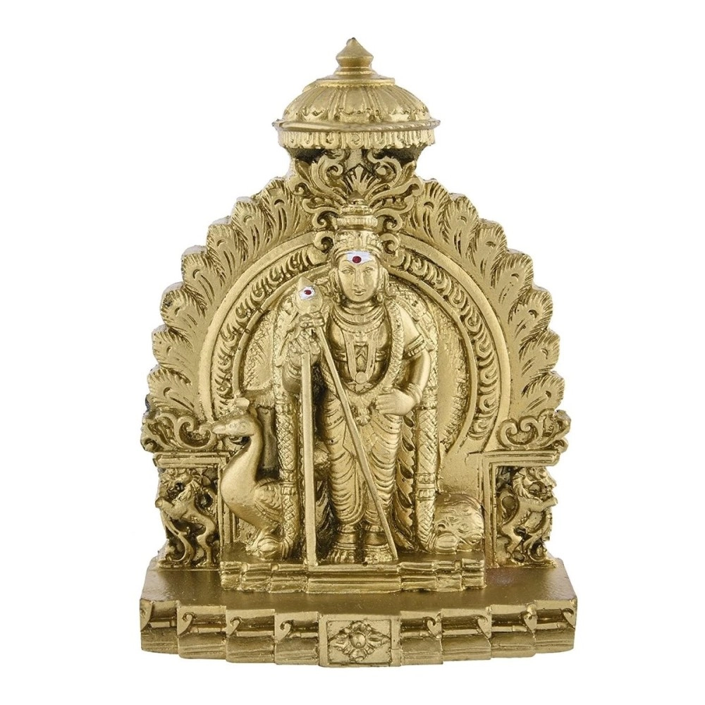 Generic Lord MURUGA/Kumaraswamy/Murugan Karthikeya Subrahmanya Swamy Statue, 12 cm Height, Multicolour, Resin, Standard Size, Traditional Style, Decorative, Indoor Use, Living Room, Religion Theme