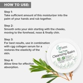 CGG Cosmetics Tea Tree Cleansing Balm With Tea Tree Oil & Vit-E, Makeup Remover- All Skin Types - 100gm