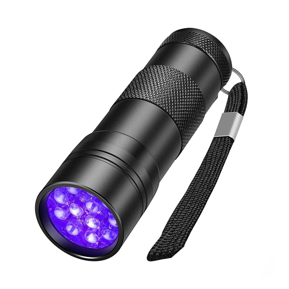 Qpets395NM UV Light Torch 12 LED UV Portable Flashlight Jade Appraisal Light Detector Lamp, Also Used for Leak, Pet Urine, Bed Bug, Scorpion, Hotel Inspection, Dry Stain