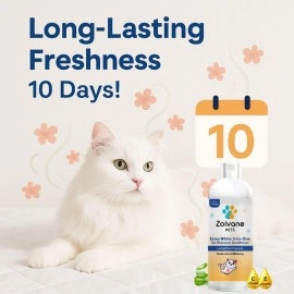 ZOIVANE 5 in 1 Extra White Cat Shampoo with Conditioner (100ml) | Reduces Hair Fall | Enhances Coat Brightness | Ideal for Persian Cats, Kittens, and All Breeds (Pack of 1)