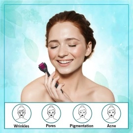 Epyz New Model Derma Roller Cosmetic Micro Needling Instrument with 540 Needles for Acne, Skin, Hair Loss, With Free Storage Case [ Pack Of 1 ] (Pink, 0.5mm)