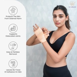 MY ARMOR Premium Elastic Adhesive Bandage for Support & Pain Relief, 10cm x 4mt,1 Piece