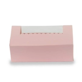 Chic a Choc Loaf Cake/Cookie Box in Pastel Pink (Pack of 8) 8x4x3.25 Inch. Cake Box for Bakers, cafes and Home-use.