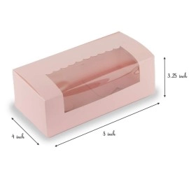 Chic a Choc Loaf Cake/Cookie Box in Pastel Pink (Pack of 8) 8x4x3.25 Inch. Cake Box for Bakers, cafes and Home-use.