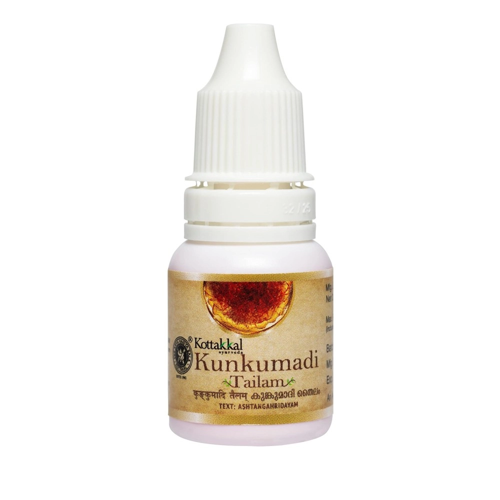 Kottakkal ayurveda Kunkumadi Tailam - 10 ml |Ideal for Beautiful Skin, Good Massage Oil for Face and Body (Pack of 1)