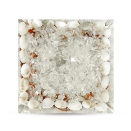 Jet International Wealth Orgone Pyramid 4 inch Approx Crystal Natural Gomati Chakra with Shree Yantra Pyramid Success Prosperity