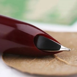 GOLD LEAF Hero Pen Original Fountain Ink Pen Iridium Nib Model 329 Silver Cap, Black Green Maroon - Pack of 3