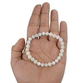Reiki Crystal Products Unisex-adult Certified Rainbow Moonstone Crystal Stone 6 mm Bracelet