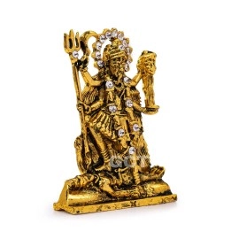 GCT Goddess Kali MATA Idol Maa Kali Murti (B-164) Antique Gold Metal Statue for Home Dcor Car Dashboard Mandir Pooja Murti Temple Puja Office Table Showpiece