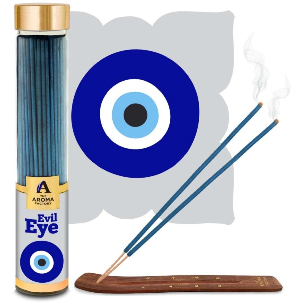 The Aroma Factory Agarbatti | Evil Eye Nazar Kavach Luxury Incense Sticks for Removing Negative Energy & Bring Luck | Natural, Herbal, Low Smoke & 0% Charcoal | 100g X 1 Bottle Pack