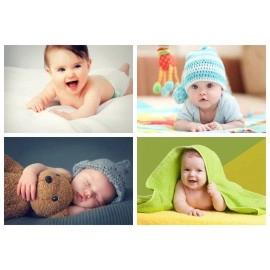 PRINTNET New Born Baby Girl,Boy Poster for Wall Pregnant Women Cute Large Posters in Room Bedroom with Big Size Gloss Finish, Size - 12 x 18 Inch, Set of 4 Photo