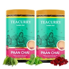 Just Vedic Paan Flavour Chai Patti (200 Grams, 100 Cups) - Paan Tea for Immunity, Weight, and Digestion
