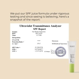 FAE Beauty No White Cast Lightweight Sunscreen With SPF 50+ PA++++ | Fragrance Free, Natural Finish | Non Greasy, Broad Spectrum SPF Juice | Hydrates Skin | For All Skin Types | Vegan (50ml)